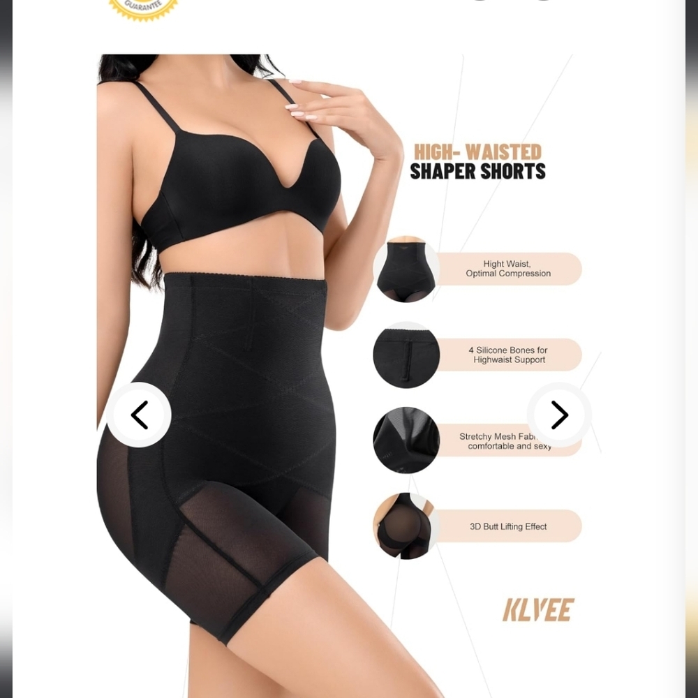 KLVEE Shapewear for Women Tummy Control, High Waisted Body Shaper Shorts  size M - Picture 4 of 8